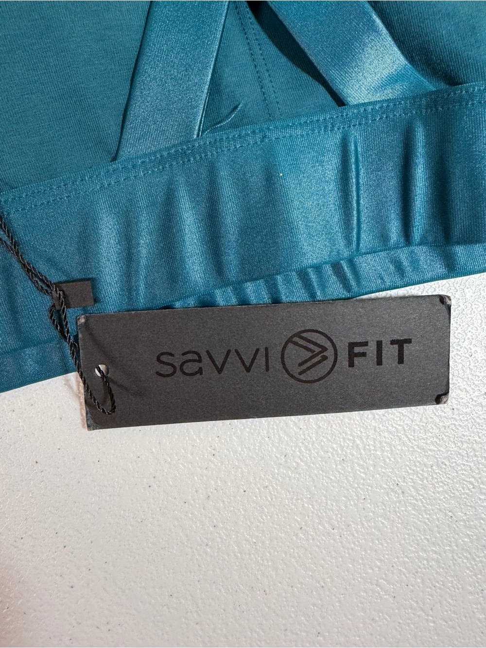 Savvi Fit Strappy Back Sports Bra | Teal Blue Performance Activewear Size Small - Picture 2 of 7